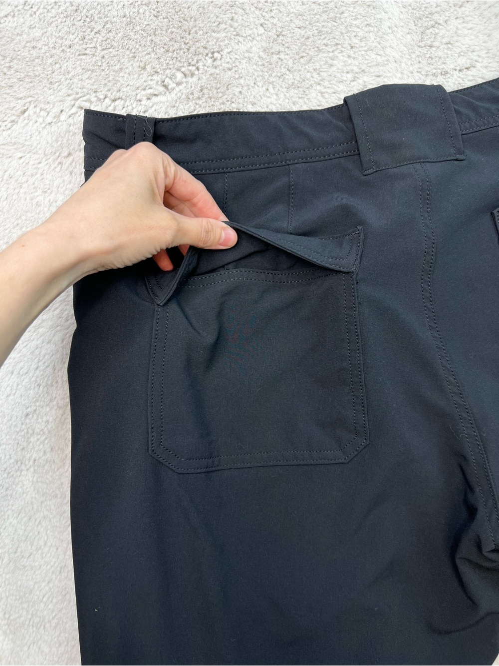 Eddie Bauer Pants Men 38x30 Black Hiking Cargo Fleece Lined Outdoors Outerwear - Picture 6 of 9